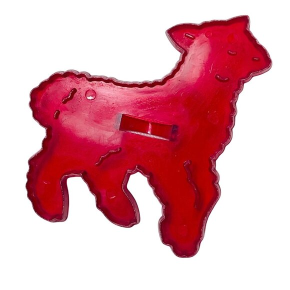 Vintage HRM Design Red Plastic Cookie Cutter Lamb Christmas Spring Easter Farm - Picture 2 of 5